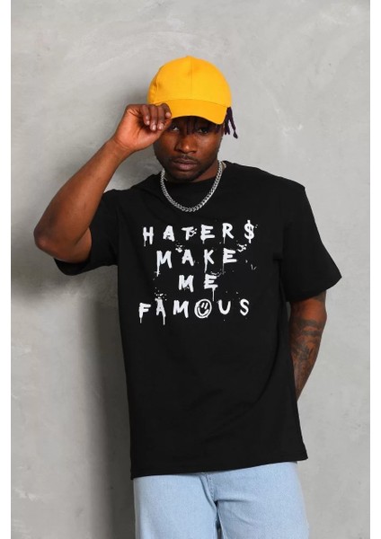 Erkek Baskılı Bisiklet Yaka T-Shirt 20/1 Penye - Siyah fiyatları