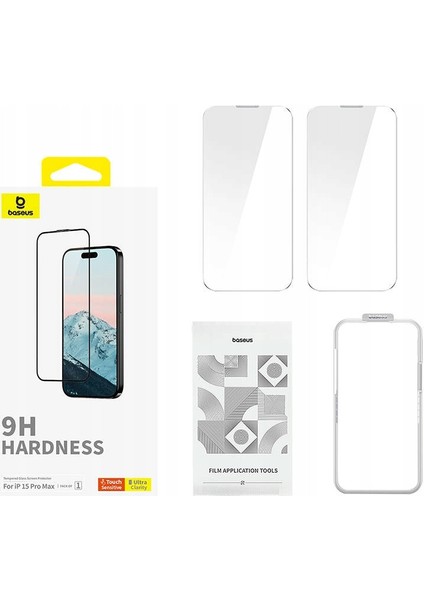 iPhone 15 Pro Max Diamond Series 9H Hardness Temperli Cam 0,3 Mm