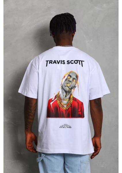 Erkek Baskılı Bisiklet Yaka T-Shirt 20/1 Penye - Beyaz indirimleri