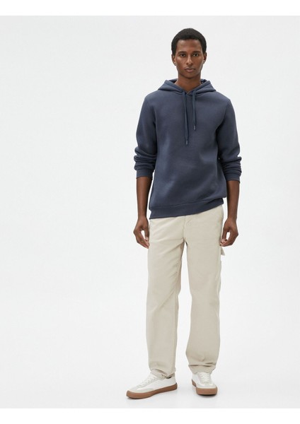 Basic Kapşonlu Sweatshirt Uzun Kollu Ribanalı fiyatları