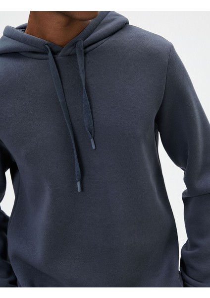 Basic Kapşonlu Sweatshirt Uzun Kollu Ribanalı indirimleri