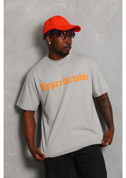 Erkek Baskılı Bisiklet Yaka T-Shirt 20/1 Penye - Gri fırsatları