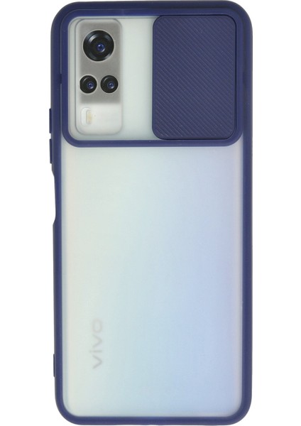Vivo Y51 Kılıf Palm Buzlu Kamera Sürgülü Silikon - Lacivert 300099