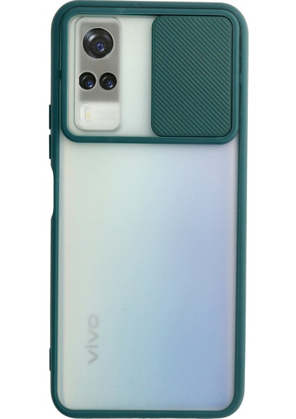 Vivo Y51 Kılıf Palm Buzlu Kamera Sürgülü Silikon - Yeşil 300099