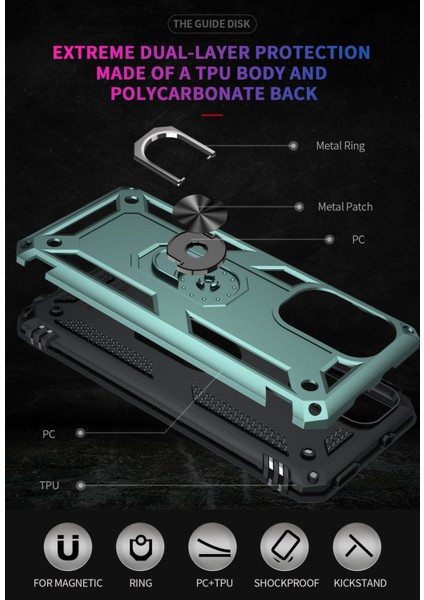 Xiaomi Poco F3 Kılıf Sofya Yüzüklü Silikon Kapak - Yeşil 300099 indirimleri