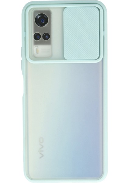 Vivo Y51 Kılıf Palm Buzlu Kamera Sürgülü Silikon - Turkuaz 300099