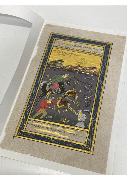 Ormanda Avcılık Konulu El Yapımı Minyatür Resim 21X12 cm modelleri