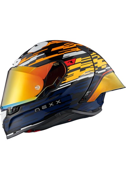 X.R3R Glıtch Racer Turuncu-Mavi Kask