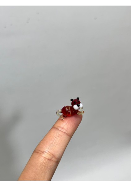 El Yapımı Mini Murano Cam Köpek Biblo A174-01