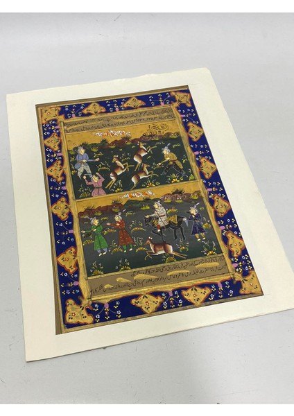Göçebe Yaşamda Hayvancılık Adlı El Yapımı Minyatür Resim 30X21 cm