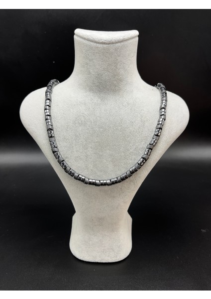 Hematit Ayarlanabilir Ölçü Unisex Doğal Taş Kolye 55 cm ve Üzeri