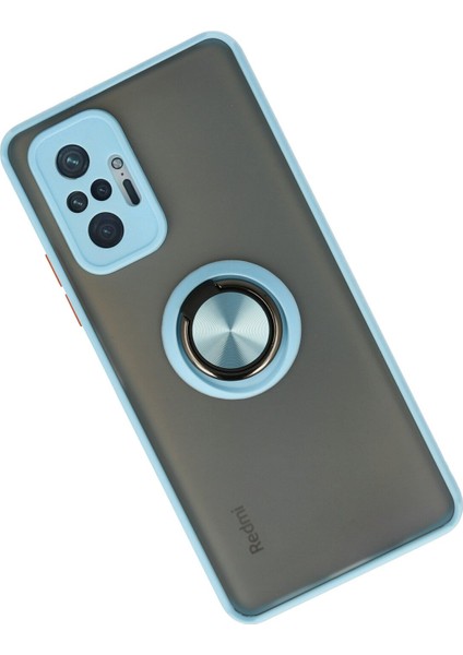 Xiaomi Redmi Note 10 Pro Kılıf Montreal Yüzüklü Silikon Kapak - Buz Mavi 300099