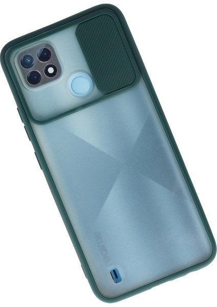 Realme C21 Kılıf Palm Buzlu Kamera Sürgülü Silikon - Yeşil 300099 fiyatları