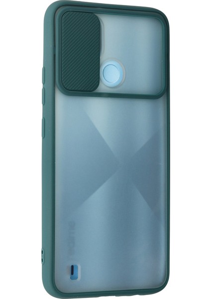 Realme C21 Kılıf Palm Buzlu Kamera Sürgülü Silikon - Yeşil 300099 modelleri