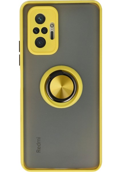 Xiaomi Redmi Note 10 Pro Kılıf Montreal Yüzüklü Silikon Kapak - Sarı 300099