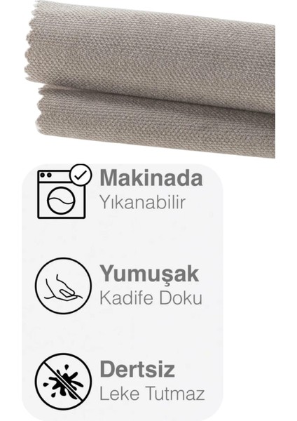 Kadife Dokulu Taş Renk Masa Örtüsü 12480-Taş Rengi fiyatları