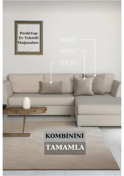 Kadife Dokulu Taş Renk Masa Örtüsü 12480-Taş Rengi fırsatları