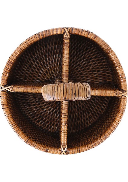 Bohem Yuvarlak Rattan Çatallık ve Kaşıklık, Iskandinav, Modern