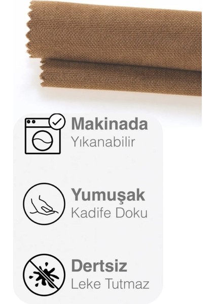 Kadife Dokulu Kakao Renk Masa Örtüsü 36-Kakao Rengi