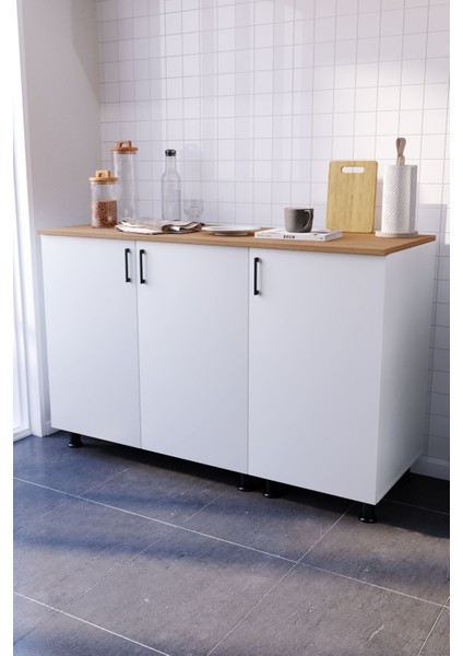 Rive Mutfak Dolabı Alt Modül 120 cm Tezgah Dahil