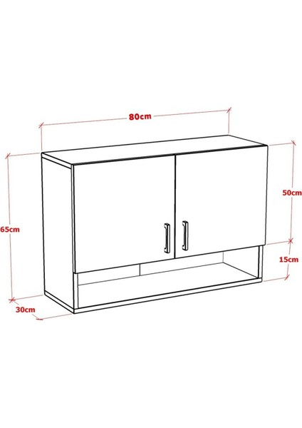 Meiza Mini Mutfak Dolabı Üst Modül 80 cm
