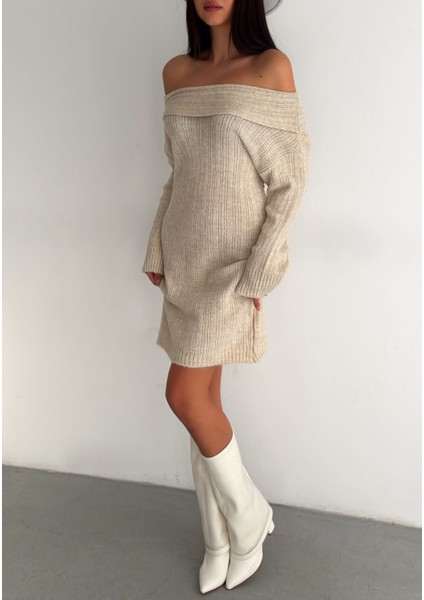 Madonna Yaka Triko Kadın Elbise modelleri