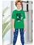 704K Erkek Çocuk Yeşil Kısa Kollu Pijama Takımı 1