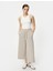 Culotte Pantolon Beli Bağcıklı Crop Bol Paça Cepli Modal Karışımlı 2