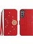 Samsung Galaxy S21 Pırlantalı Kabartmalı Ayçiçeği Kısa Askılı Manyetik Kartlıklı Cüzdan Telefon Kılıfı (Yurt Dışından) 1