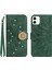 iPhone 12 Mini Pırlantalı Kabartmalı Ayçiçeği Kısa Askılı Manyetik Kartlıklı Cüzdan Telefon Kılıfı (Yurt Dışından) 1