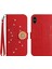 iPhone Xs Max Pırlantalı Kabartmalı Ayçiçeği Kısa Askılı Manyetik Kartlıklı Cüzdan Telefon Kılıfı (Yurt Dışından) 1