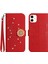 iPhone 12 Mini Pırlantalı Kabartmalı Ayçiçeği Kısa Askılı Manyetik Kartlıklı Cüzdan Telefon Kılıfı (Yurt Dışından) 1