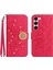 Samsung Galaxy S23 Pırlantalı Kabartmalı Ayçiçeği Kısa Askılı Manyetik Kartlıklı Cüzdan Telefon Kılıfı (Yurt Dışından) 1