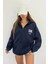 Sun Victoria Dik Yaka Fermualı Oversize 3 Iplik Içi Şardonlu Baskılı Sweatshirt 2