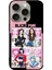 Apple iPhone 15 Pro ile Uyumlu Silikon Arkası Cam Kapak Blackpink Tasarımlı Cam Kılıf 1
