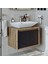 Banos Banyo Roomart Ld7 Ayaksız 2 Kapaklı Lavabolu Ahşap-Antrasit Mdf 65 cm Banyo Dolabı BANOS1707 5