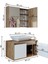 Roomart Tm7.2 Ayaksız 2 Kapaklı Lavabolu Ahşap-Mat Beyaz Mdf 85 cm Banyo Dolabı + Aynalı Banyo Üst Dolabı 2