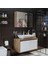 Roomart Tm7.2 Ayaksız 2 Kapaklı Lavabolu Ahşap-Mat Beyaz Mdf 85 cm Banyo Dolabı + Aynalı Banyo Üst Dolabı 5