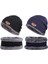 Cap And Scarf-Black Style Kışlık Şapkalar Erkek Şapka Örme Sıcak Balaclava Outdoor Bere Eşarp Seti (Yurt Dışından) 3