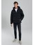 Su İtici Kapüşonlu Siyah Şişme Mont 0110313-71379 1