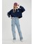 Coool Fermuarlı Polo Yaka Baskılı Crop Sweatshirt 2