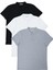 Erkek Regular Fit Polo Yaka 3lü T-Shirt Beyaz-Gri-Siyah 1