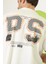 Erkek Ps Baskılı Oversize T-Shirt Ekru 3
