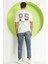 Erkek Ps Baskılı Oversize T-Shirt Ekru 5