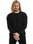 Erkek 3 İplik Pamuklu İçi Polarlı Regular Fit Basic Bisklet Yaka Siyah Sweatshirt 1