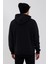Erkek Baskılı Kapüşonlu 3 Iplik Sweatshirt Siyah 4