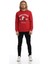 Erkek 3 İplik Pamuklu Baskılı Regular Fit Basic Bisiklet Yaka Kırmızı Sweatshirt 3