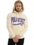 Erkek Polo State Baskılı Kapüşonlu 3 Iplik Şardonlu Sweatshirt Ekru 1