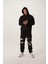 Erkek Kamuflaj Baskılı Kapüşonlu Sweatshirt Siyah 2