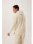 Erkek Kapüşonlu 3 Iplik Sweatshirt Ekru 4